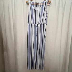 a.n.a Navy and White Striped Dress